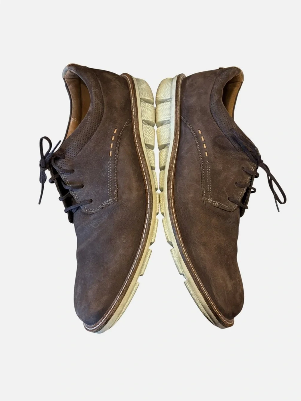 Ecco Men's Jeremy Brown Leather Oxford Lace Up Nubuck US Size 11 EU 45 Coffee